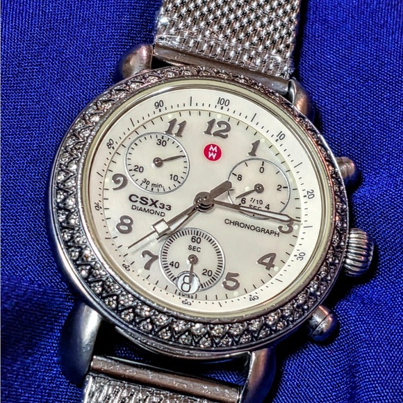 Michelle Lilou Diamond Paved 33Mm Swiss Chrono Swiss Made Women's Watch - Picture 7 of 8